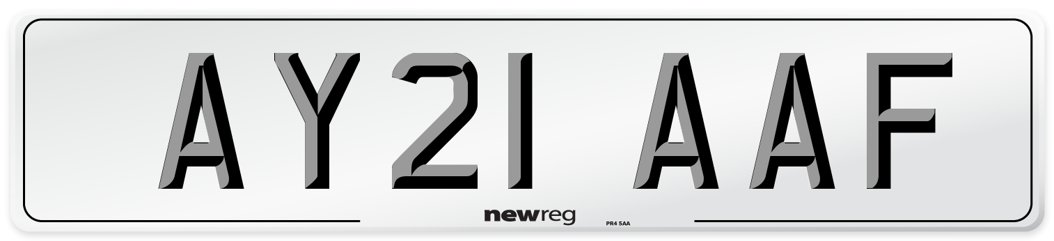 AY21 AAF Number Plate from New Reg